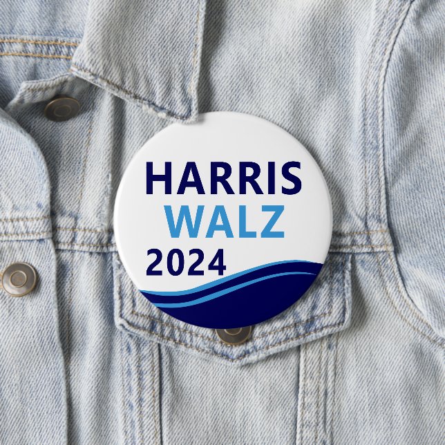 Harris Walz 2024 para el botón Presidente de la on (In situ)