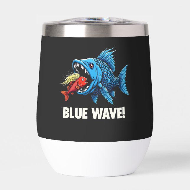 Harris Walz Elección Olas azules Pescado demócrata (Frente)