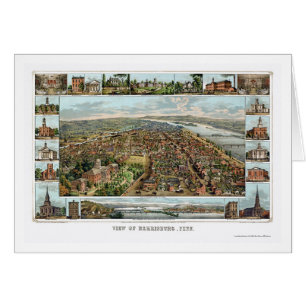 Harrisburg, mapa panorámico del PA - 1855