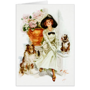 Harrison Fisher: Mujer con tres perros