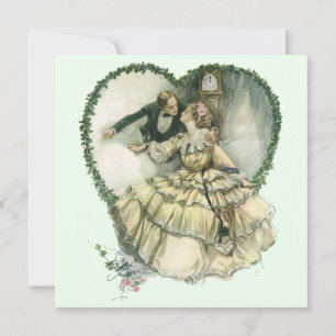 Harrison Fisher vintage, novia y novio de Navidad