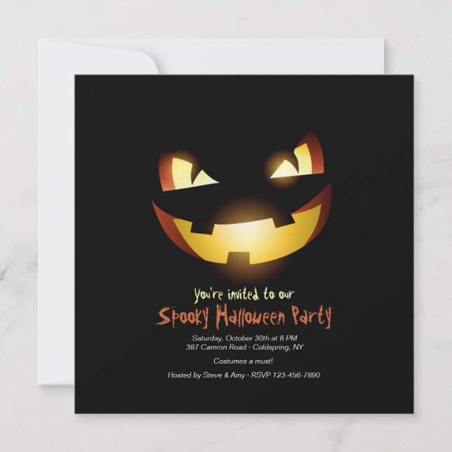 Harrowing Pumpkin Halloween Invitación (Anverso)
