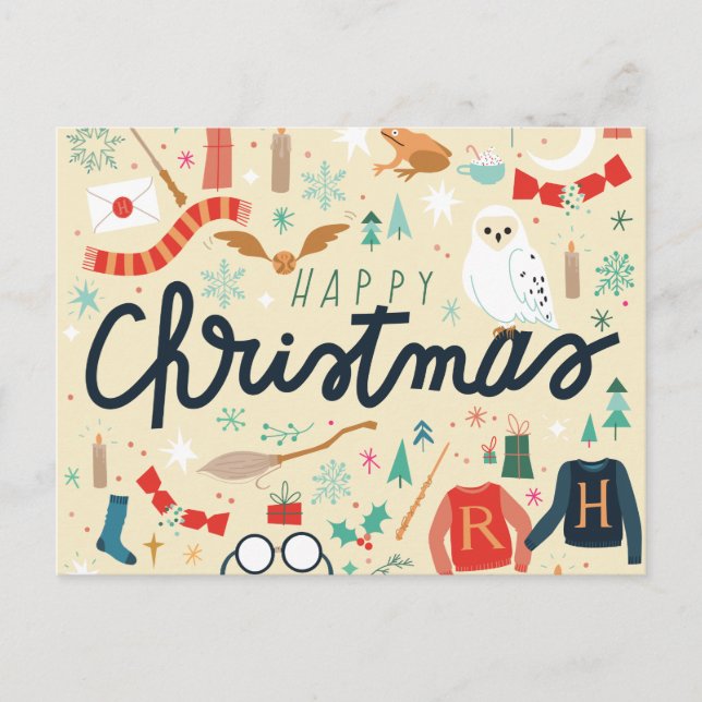 Harry Potter | Feliz Navidad con iconos festivos (Anverso)