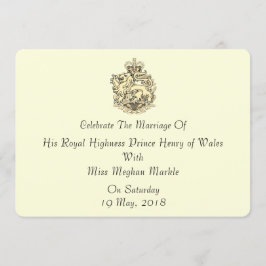 Harry y Meghan Elegant Invitación a la Boda Real