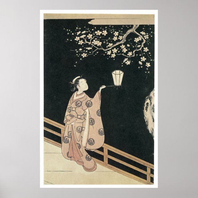 Harunobu Plum Blossom 1760 pinturas de arte (Frente)
