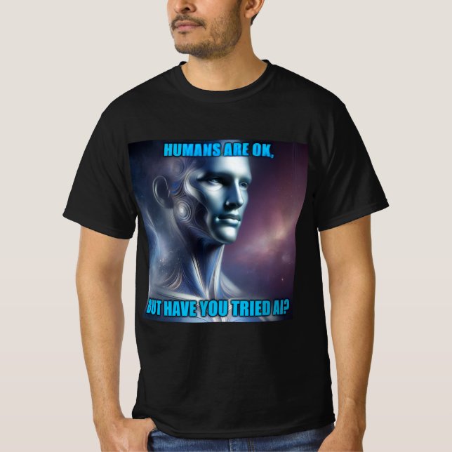 ¿Has probado la IA - Camiseta negra de hombre (Anverso)