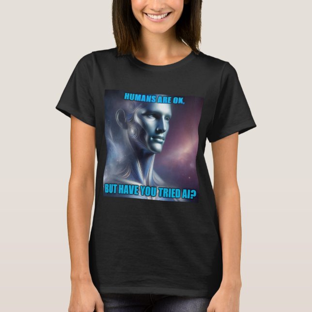 ¿Has probado la IA - Camiseta negra de mujer (Anverso)