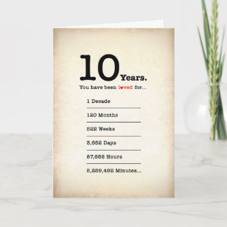 Has Sido Amado 10 Años, Tarjeta de Cumpleaños