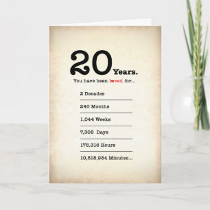 Has Sido Amado 20 Años, Tarjeta de Cumpleaños