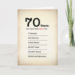 Has Sido Amado 70 Años, Tarjeta de Cumpleaños