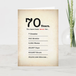 Has Sido Amado 70 Años, Tarjeta de Cumpleaños
