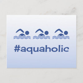 Hashtag azul nadadores divertidos postales acuátic