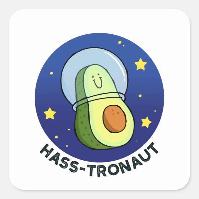 Hass-tronaut Aguacate Space Pegatina Pun (Anverso)