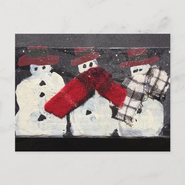 "HASTA AHORA BUENO", postal de hombres de nieve co (Anverso)