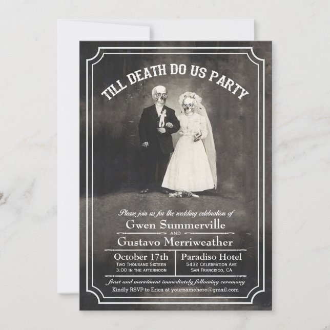 Hasta La Muerte Nos Hacen Invitaciones De Bodas Vi (Anverso)