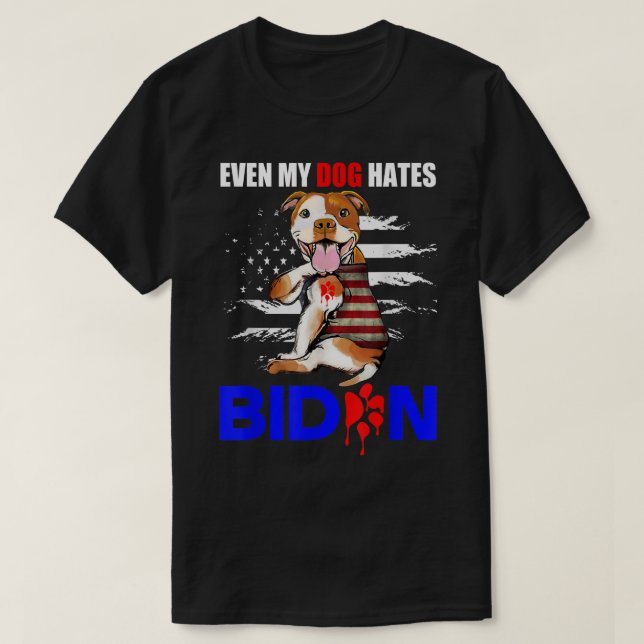 Hasta mi perro odia la camiseta de Pitbull, la ban (Diseño del anverso)