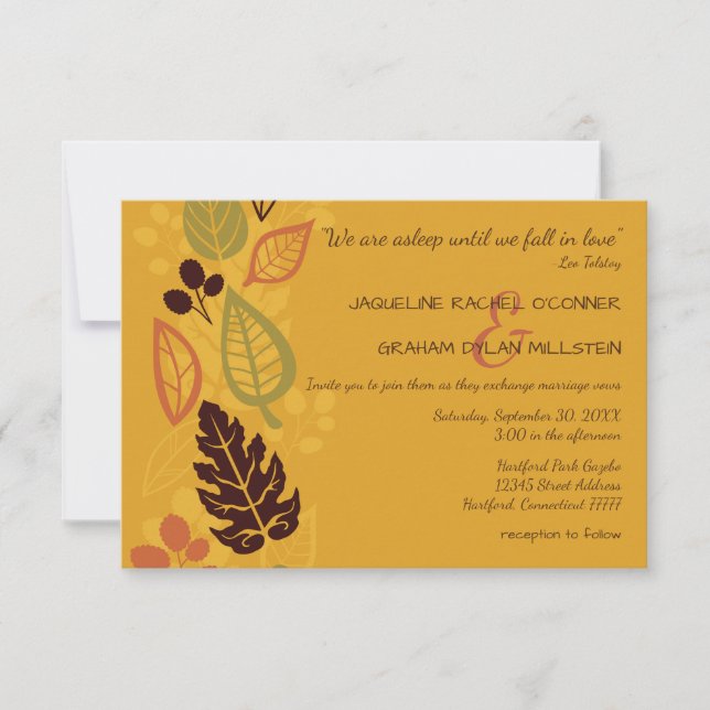 "Hasta que nos enamoremos" - Invitación de boda de (Anverso)