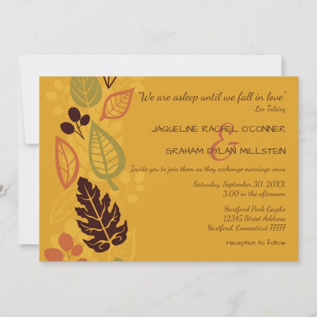 "Hasta que nos enamoremos" - Invitación de boda de (Anverso)