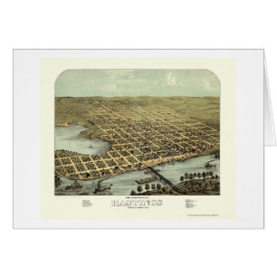 Hastings, mapa panorámico del manganeso - 1867