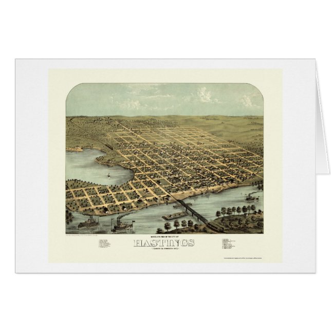 Hastings, mapa panorámico del manganeso - 1867 (Anverso (Horizontal))