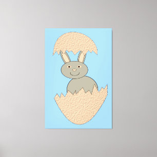 Hatching de conejitas de la impresión de lienzo hu