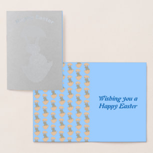 Hatching de conejito de la tarjeta de Relieve meta