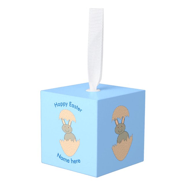 Hatching de conejito del ornamento Personalizado d (Anverso en perspectiva)