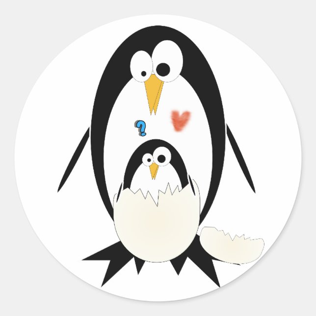 Hatching Penguin Pegatinas (Anverso)