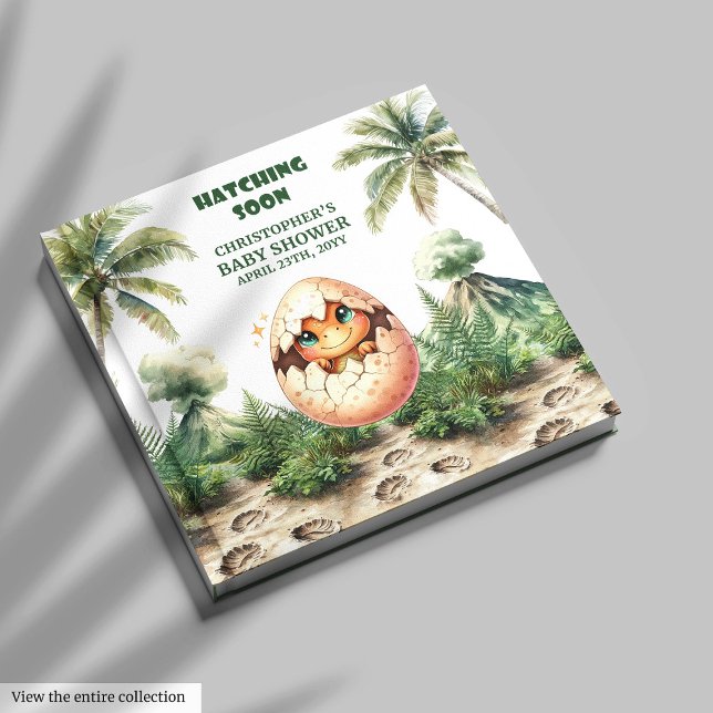 Hatching Pronto: El libro de invitados de los dino (Hatching Soon: Personalized Dino Guest Book)