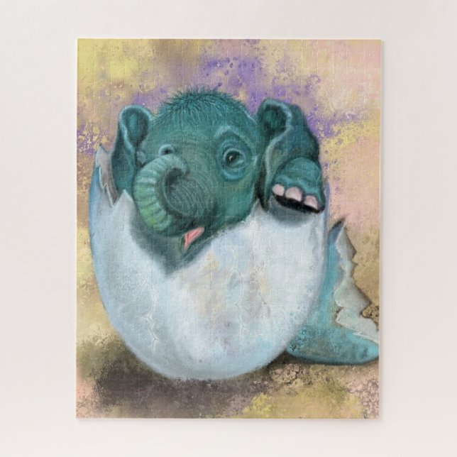 Hateo de elefantes del rompecabezas del huevo (Vertical)