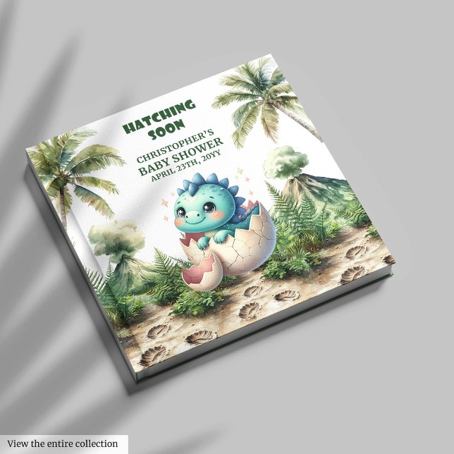 Hatong pronto lindo libro de invitados de dinosaur (Hatching Soon Cute Dinosaur Guest Book)