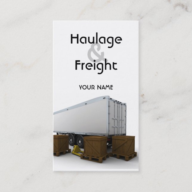 Haulage y tarjeta de visita de carga (Anverso)