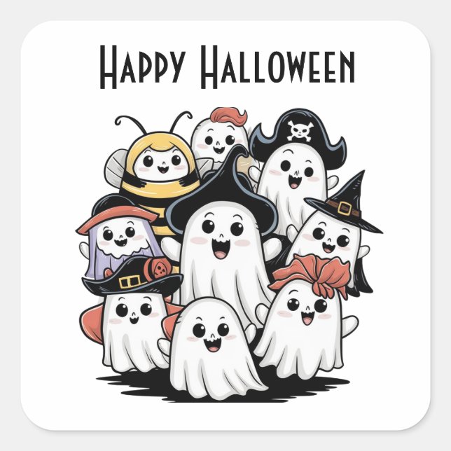 Haunly Gang Square Pegatina (Anverso)