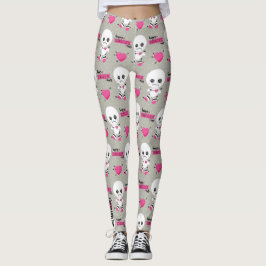 Haunted Heart: Voodoo Doll & Hearts Leggings