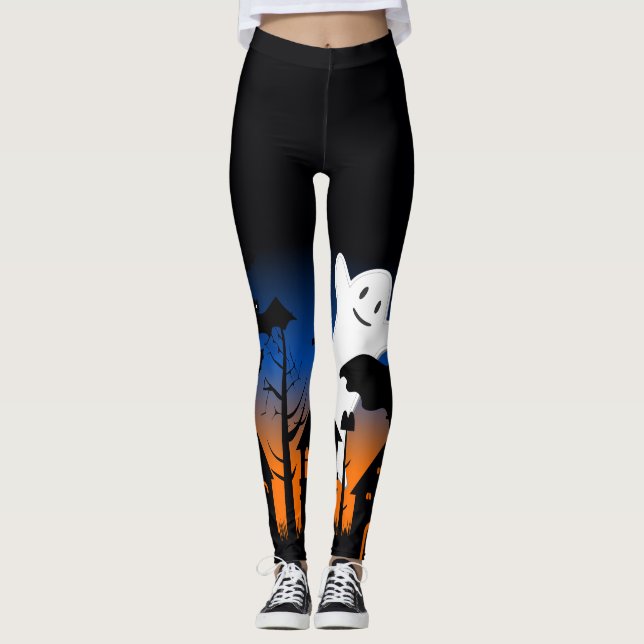 Haunted House Halloween Leggings (Anverso)