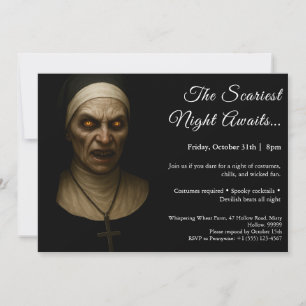 Haunted Nun   Invitación a la fiesta de disfraces 