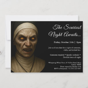 Haunted Nun   Invitación a la fiesta de disfraces 