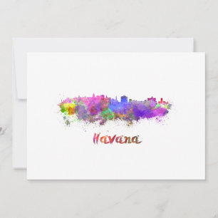 Havana skyline in watercolor