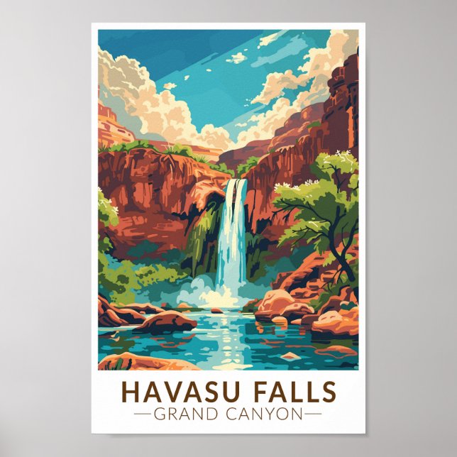Havasu Falls Gran Cañón Viaje Arte Vintage (Frente)