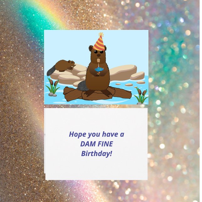 “Have a Dam Fine Birthday” Flat Greeting Card (Subido por el creador)