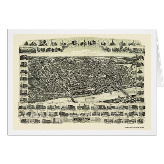 Haverhill, mapa panorámico de las MAMÁES - 1893 (Anverso (Horizontal))