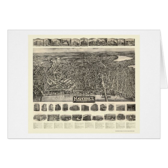Haverhill, mapa panorámico de las MAMÁES - 1914 (Anverso (Horizontal))