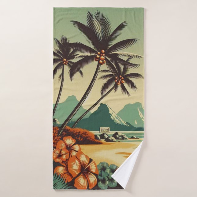 Hawai vintage/Tropical (Toalla de baño)