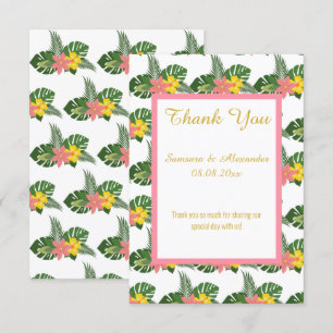 HAWAIAN FLORAL BLANCA DE ORO Gracias tarjeta