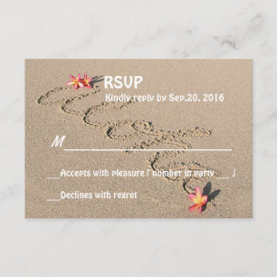 Hawaii Aloha Plumeria Boda en Playa RSVP