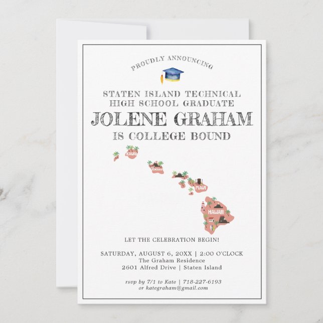 Hawaii | Partido de Graduación Vinculado a la Univ (Anverso)