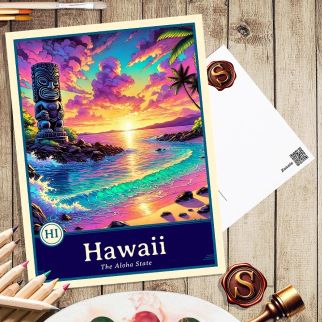 Hawaii | Postal con cubierta de estilo anime (Subido por el creador)