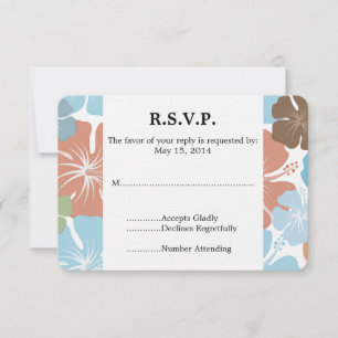 Hawaii Tropical Hibiscus Flowers Wedding RSVP
