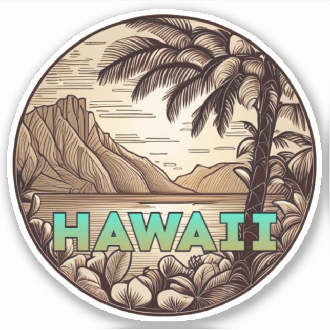Hawaii Vinyl Pegatina (Anverso)
