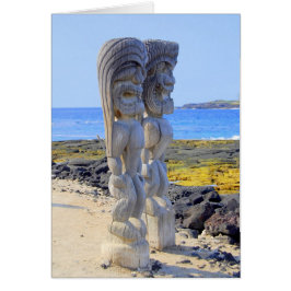 Hawaiian Ki'i en el parque Pu'uhonua o Hōnaunau